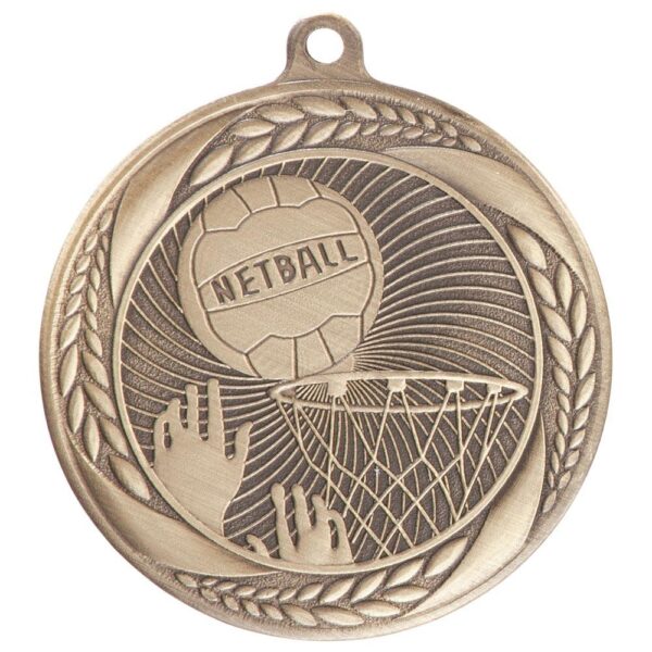 Typhoon Netball Medal Gold - Cornish Custom Creations