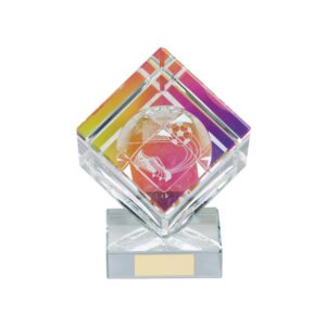 Victorious Football Crystal Cube Award - Cornish Custom Creations