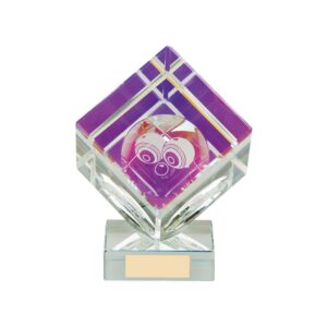 Victorious Lawn Bowls Crystal Cube Award - Cornish Custom Creations