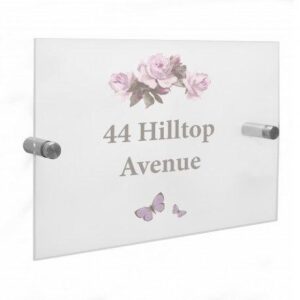 Vintage Rose Acrylic House Sign - Engrave Express