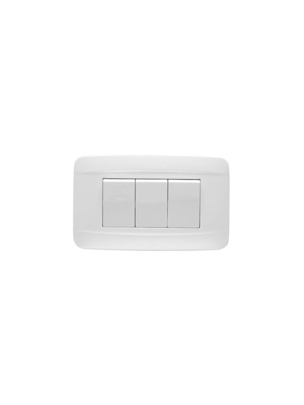 White 3-Button Light Switch Cover - Engrave Express