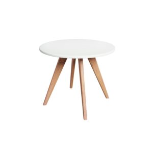 White Wooden Round End Table - Engrave Express