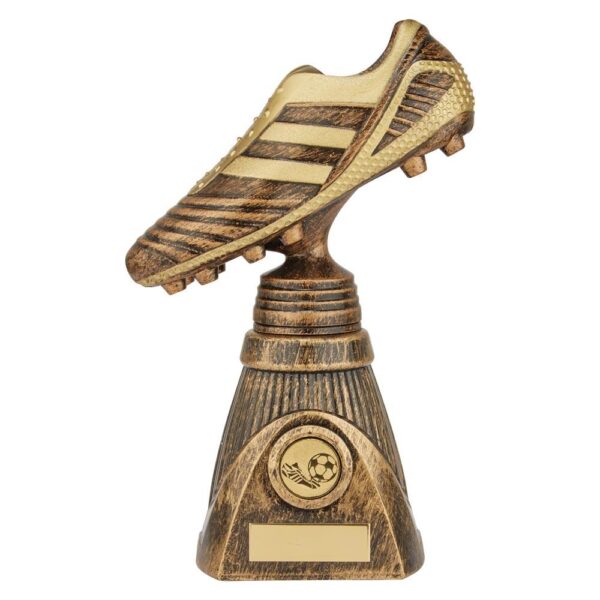 World Striker Deluxe Football Boot Award Antique Bronze & Gold - Cornish Custom Creations