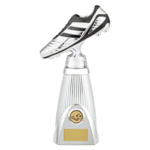 World Striker Deluxe Football Boot Award Silver & Black - Cornish Custom Creations