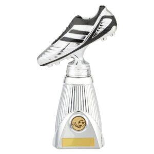 World Striker Deluxe Football Boot Award Silver & Black - Cornish Custom Creations