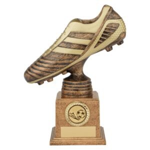 World Striker Premium Football Boot Award Antique Bronze & Gold - Cornish Custom Creations