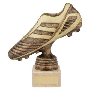 World Striker Premium Football Boot Award Antique Bronze & Gold - Cornish Custom Creations