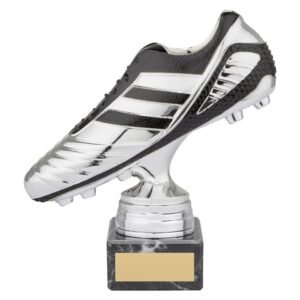 World Striker Premium Football Boot Award Silver & Black - Cornish Custom Creations