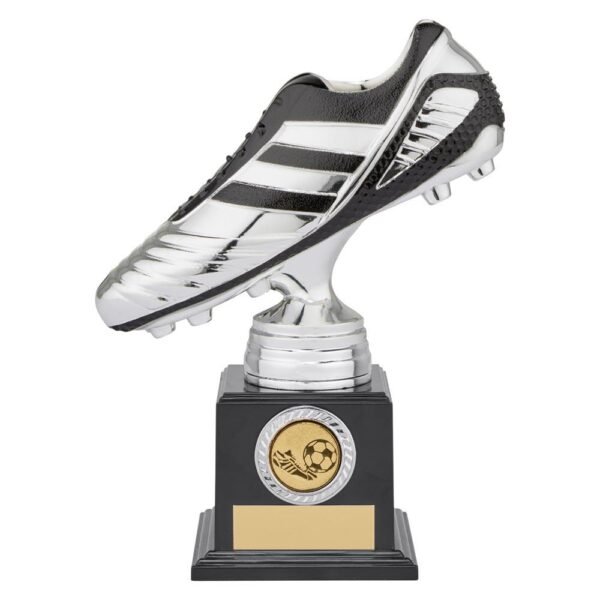 World Striker Premium Football Boot Award Silver & Black - Cornish Custom Creations