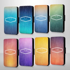 ZigZag Ombre with Text | Galaxy Wallet Case - Cornish Custom Creations