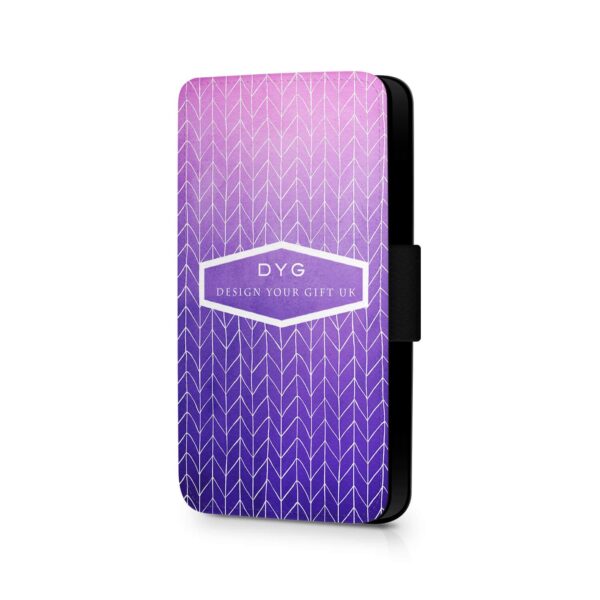 ZigZag Ombre with Text | Galaxy Wallet Case - Cornish Custom Creations