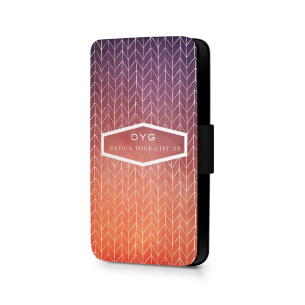 ZigZag Ombre with Text | Galaxy Wallet Case - Cornish Custom Creations