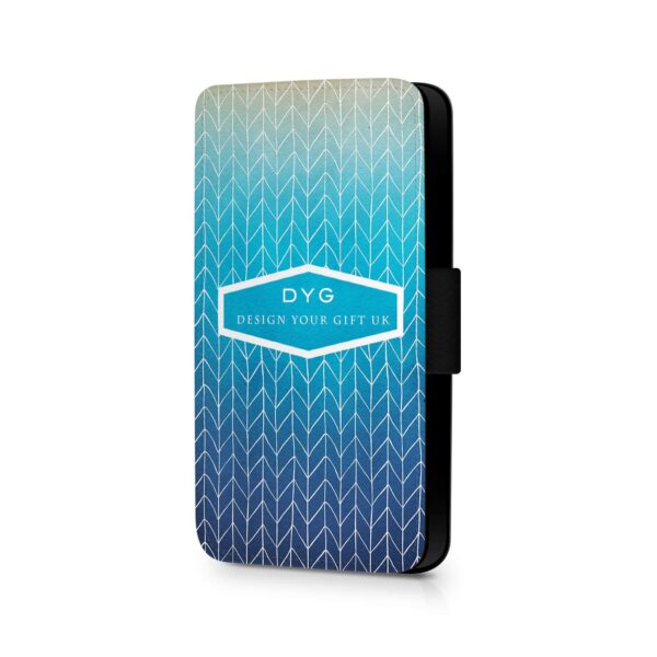 ZigZag Ombre with Text | Galaxy Wallet Case - Cornish Custom Creations