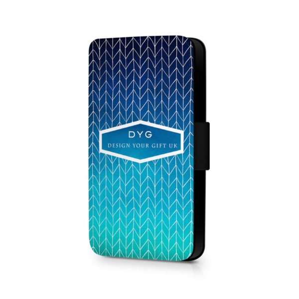 ZigZag Ombre with Text | Galaxy Wallet Case - Cornish Custom Creations