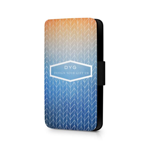 ZigZag Ombre with Text | Galaxy Wallet Case - Cornish Custom Creations