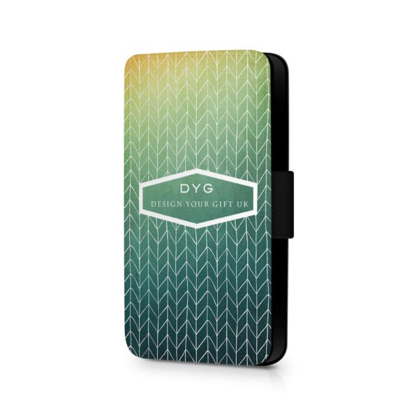 ZigZag Ombre with Text | Galaxy Wallet Case - Cornish Custom Creations