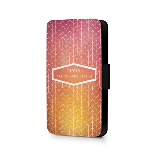 ZigZag Ombre with Text | Galaxy Wallet Case - Cornish Custom Creations