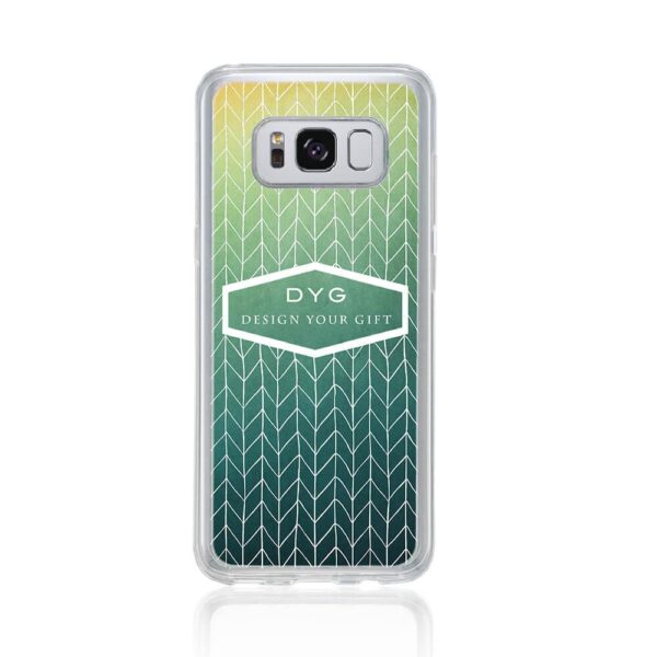 ZigZag Ombre with your Text - Galaxy S8 Clear Phone Case - Cornish Custom Creations