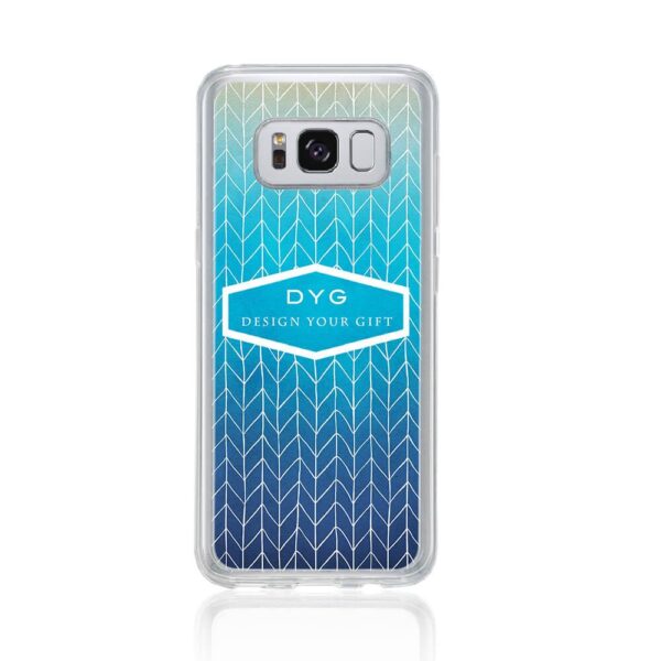 ZigZag Ombre with your Text - Galaxy S8 Clear Phone Case - Cornish Custom Creations