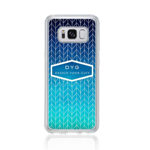 ZigZag Ombre with your Text - Galaxy S8 Clear Phone Case - Cornish Custom Creations