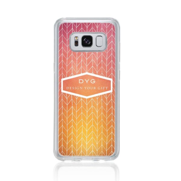 ZigZag Ombre with your Text - Galaxy S8 Clear Phone Case - Cornish Custom Creations