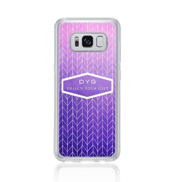 ZigZag Ombre with your Text - Galaxy S8 Clear Phone Case - Cornish Custom Creations