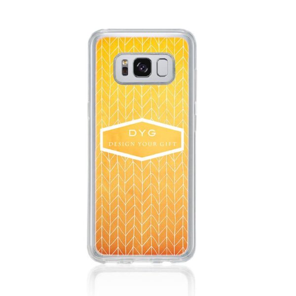 ZigZag Ombre with your Text - Galaxy S8 Clear Phone Case - Cornish Custom Creations