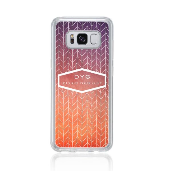 ZigZag Ombre with your Text - Galaxy S8 Clear Phone Case - Cornish Custom Creations