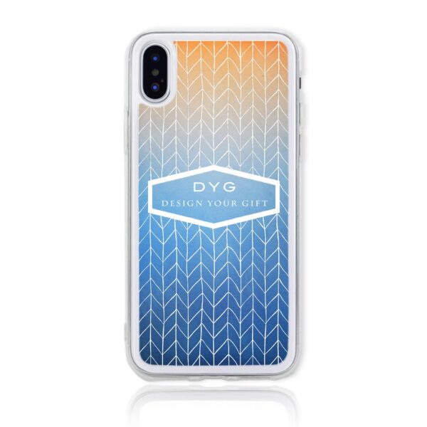 ZigZag Ombre with your Text - iPhone Clear Phone Case - Cornish Custom Creations