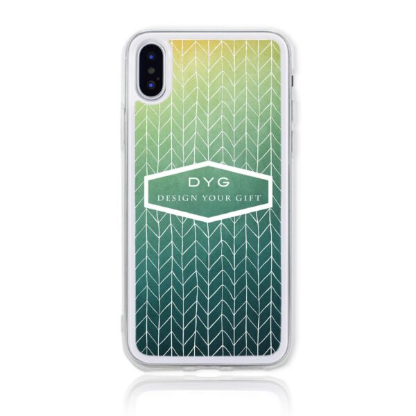 ZigZag Ombre with your Text - iPhone Clear Phone Case - Cornish Custom Creations