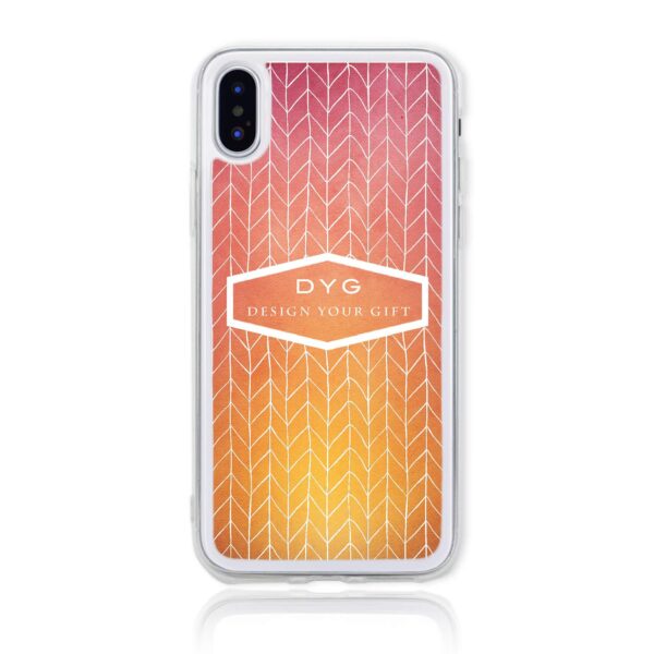 ZigZag Ombre with your Text - iPhone Clear Phone Case - Cornish Custom Creations