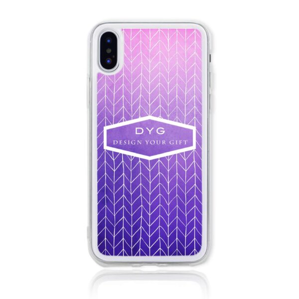 ZigZag Ombre with your Text - iPhone Clear Phone Case - Cornish Custom Creations